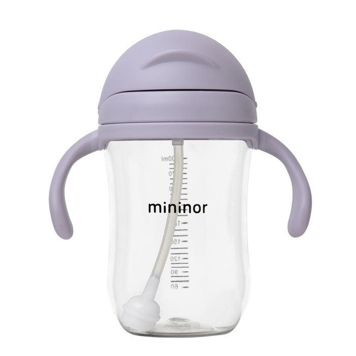 Mininor - Straw Bottle Tritan 330ml Lilac Flower