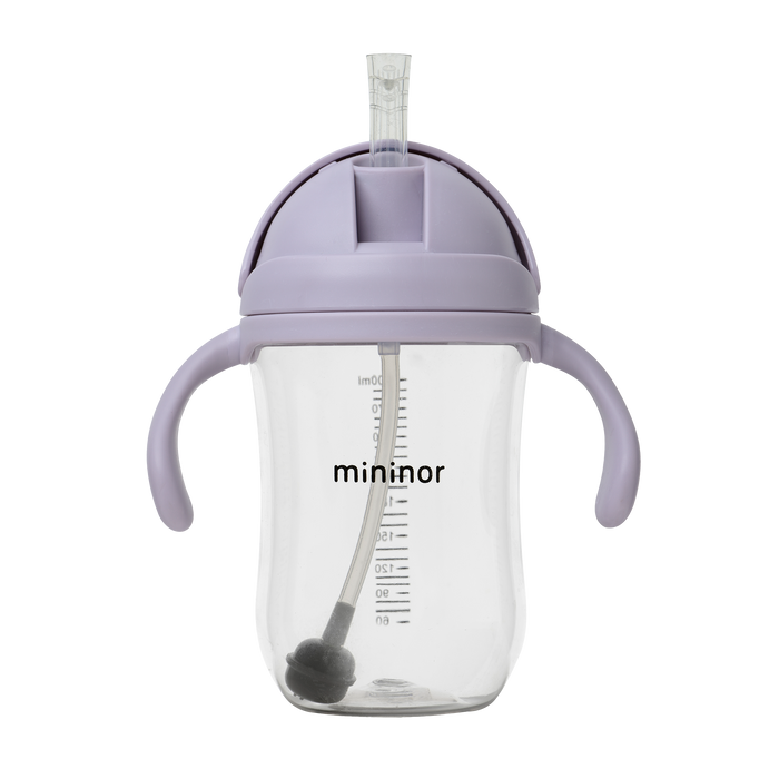 Mininor - Straw Bottle Tritan 330ml Lilac Flower