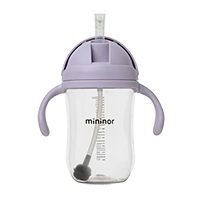 Mininor - Straw Bottle Tritan 330ml Lilac Flower