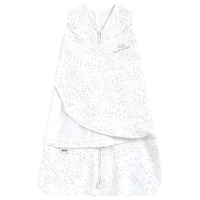 HALO SleepSack Swaddle 1.5 TOG 100% Cotton Midnight Moons Pink