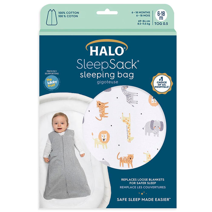 HALO SleepSack Sleeping Bag 0.5 TOG 100% Cotton Jungle