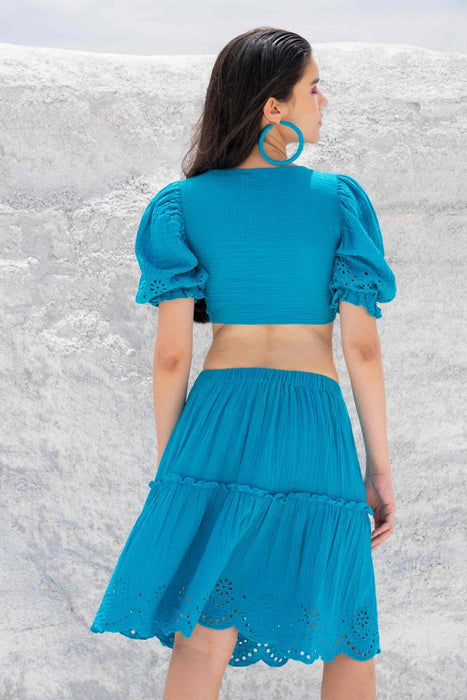 Cordon blue skirt with tie top (Set of 2 products)