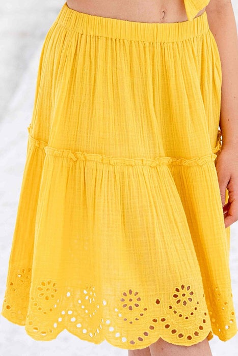 Sun yellow skirt with tie-top (Set of 2 products)