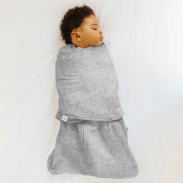 HALO SleepSack Swaddle 1.5 TOG 100% Cotton Heather Grey (0-3m)