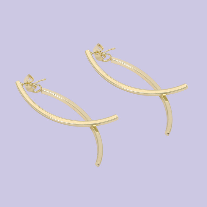 Glossy Fish Shape Drop Earrings