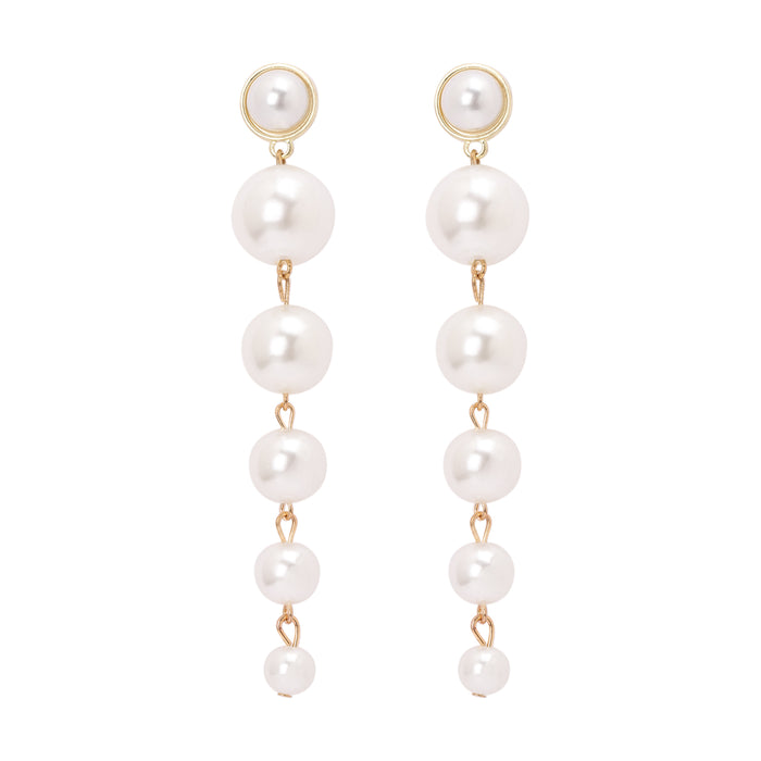 Pearl Drops Long Earrings