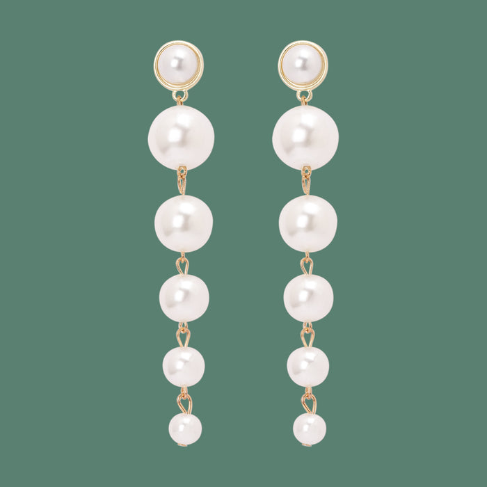 Pearl Drops Long Earrings