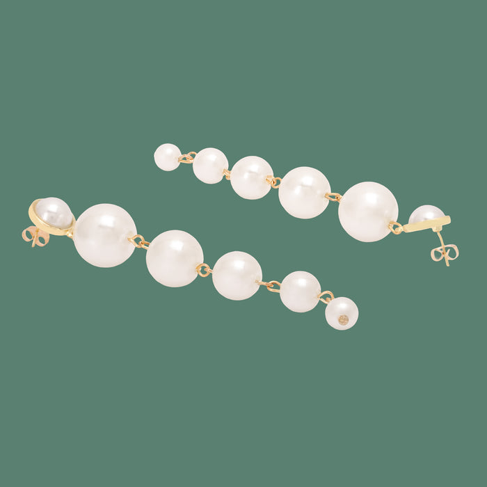 Pearl Drops Long Earrings