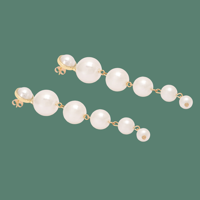 Pearl Drops Long Earrings