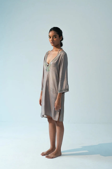 Silver bird kurta kaftan