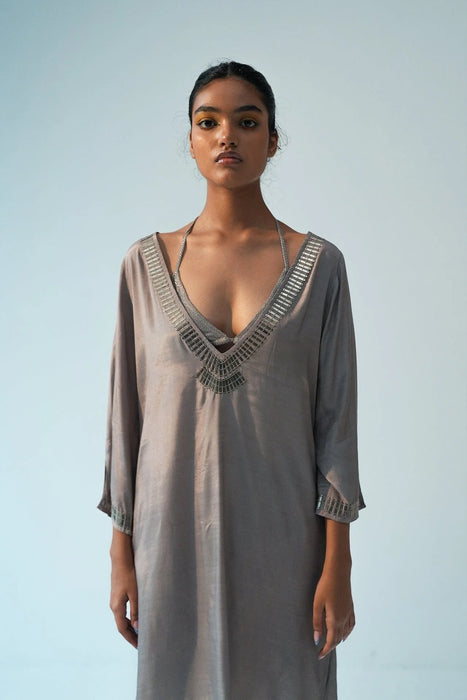 Silver bird kurta kaftan